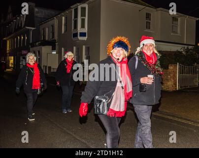 Budleigh bis spät in die Nacht Christmas Shopping. Stockfoto