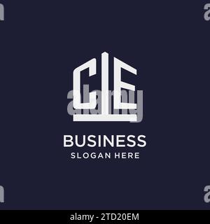 CE-Initial-Monogramm-Logo-Design mit Design-Ideen in pentagon-Form Stock Vektor