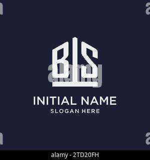 BS Initial Monogramm-Logo-Design mit Design-Ideen in pentagon-Form Stock Vektor