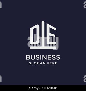 DE Initial Monogramm-Logo-Design mit Design-Ideen in pentagon-Form Stock Vektor