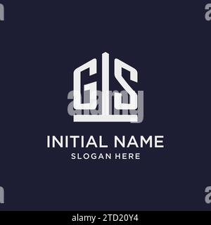 GS Initial Monogramm-Logo-Design mit Design-Ideen in pentagon-Form Stock Vektor