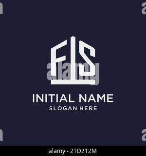 FS Initial Monogramm-Logo-Design mit Design-Ideen in pentagon-Form Stock Vektor