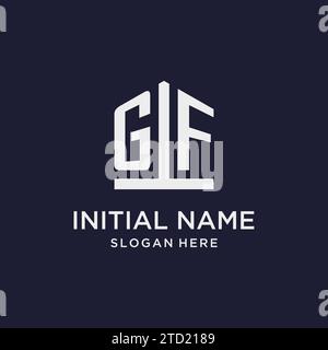 GF Initial Monogramm-Logo-Design mit Design-Ideen in pentagon-Form Stock Vektor