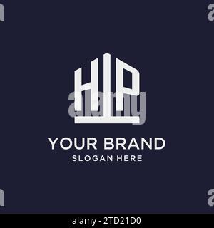 HP Initial Monogramm Logo Design mit Design-Ideen in pentagon-Form Stock Vektor