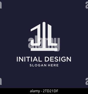 JL Initial Monogramm-Logo-Design mit Design-Ideen in pentagon-Form Stock Vektor