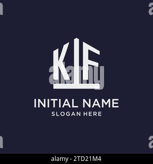 KF Initial Monogramm-Logo-Design mit Design-Ideen in pentagon-Form Stock Vektor