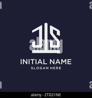 JS Initial Monogramm-Logo-Design mit Design-Ideen in pentagon-Form Stock Vektor