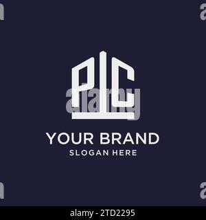 PC-Initial-Monogramm-Logo-Design mit Design-Ideen in pentagon-Form Stock Vektor