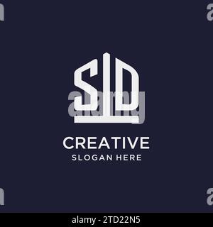 SD-Initial-Monogramm-Logo mit Design-Ideen in pentagon-Form Stock Vektor