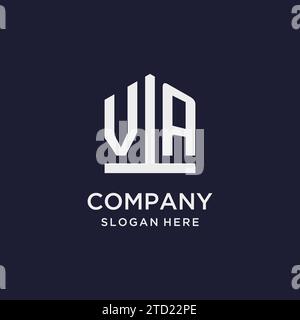 VA Initial Monogramm-Logo-Design mit Design-Ideen in pentagon-Form Stock Vektor