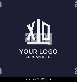 XO Initial Monogramm-Logo-Design mit Design-Ideen in pentagon-Form Stock Vektor