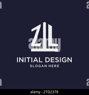 ZL Initial Monogramm-Logo-Design mit Design-Ideen in pentagon-Form Stock Vektor