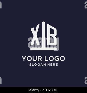 XB Initial Monogramm-Logo-Design mit Design-Ideen in pentagon-Form Stock Vektor