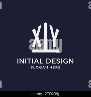 XY Initial Monogramm-Logo-Design mit Design-Ideen in pentagon-Form Stock Vektor