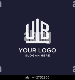 UB Initial Monogramm-Logo-Design mit Design-Ideen in pentagon-Form Stock Vektor