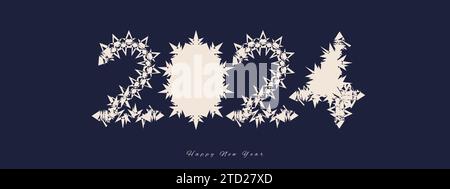 2024 Neujahrsnummer-Logo mit einem „Merry Christmas“-Konzept. Stock Vektor