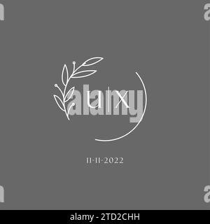 Letter UX Hochzeit Monogramm Logo Design Ideen Vektor Grafik Stock Vektor