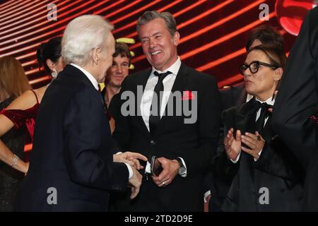 Jose Carreras mit John Jürgens und Jenny Jürgens - 29. Jose Carreras Gala in der Media City Leipzig *** Jose Carreras mit John Jürgens und Jenny Jürgens 29 Jose Carreras Gala in der Media City Leipzig Stockfoto