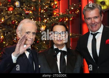 Jose Carreras mit John Jürgens und Jenny Jürgens - 29. Jose Carreras Gala in der Media City Leipzig *** Jose Carreras mit John Jürgens und Jenny Jürgens 29 Jose Carreras Gala in der Media City Leipzig Stockfoto