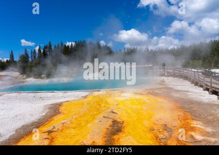 Blick auf den Yellowstone-Nationalpark in Wyoming, USA Stockfoto