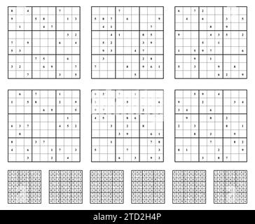 Sudoku-Spiel mit Antworten. Stock Vektor