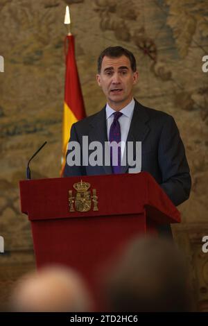 Madrid, 11/30/2015. König Felipe VI. Steht dem feierlichen Akt vor, den Sephardim aus Spanien die Staatsangehörigkeit zu verleihen. Foto: Ernesto Agudo ARCHDC. Quelle: Album/Archivo ABC/Ernesto Agudo Stockfoto