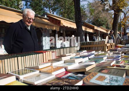 Madrid, 18.12.2015. Straßenbuchläden auf der berühmten Cuesta de Moyano. Foto: Isabel Permuy. ARCHDC. Quelle: Album / Archivo ABC / Isabel B Permuy Stockfoto