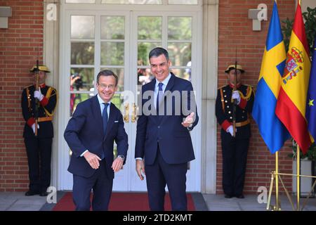 Madrid, 06.05.2023. Moncloa Palace. Der Regierungspräsident Pedro Sánchez empfängt den schwedischen Premierminister Ulf Kristersson. Foto: Jaime García. ARCHDC. Quelle: Album / Archivo ABC / Jaime García Stockfoto