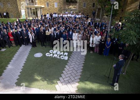 Madrid, 26.04.2023. König Felipe VI. Besucht die César Carlos Gymnasium. Foto: Ángel de Antonio. Archdc. Quelle: Album / Archivo ABC / Ángel de Antonio Stockfoto