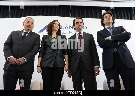 Madrid, 03.02.2023. Gemeinsame Konferenz von José María Aznar und Isabel Díaz Ayuso im Rahmen des I Atlantischen Dialogs für Demokratie. Foto: Jaime García. ARCHDC. Quelle: Album / Archivo ABC / Jaime García Stockfoto