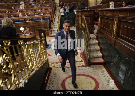 Madrid, 19.04.2023. Abgeordnetenkongress. Plenartagung Erscheinen des Regierungspräsidenten, um über die außerordentliche Tagung des Europäischen Rates am 02/09/2023 und über die Tagung des Europäischen Rates am 03/23 und 2023 Bericht zu erstatten, unter anderem über die Lage in der Ukraine und die Beziehungen zu Marokko. Foto: Jaime García. ARCHDC. Quelle: Album / Archivo ABC / Jaime García Stockfoto