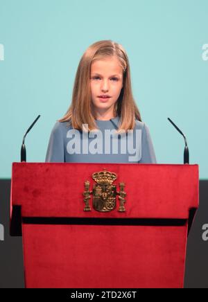 Madrid, 10/31/2018. Lesung der Verfassung, in der die Prinzessin von Asturien zum ersten Mal öffentlich sprach. Foto: Ernesto Agudo ARCHDC. Quelle: Album/Archivo ABC/Ernesto Agudo Stockfoto