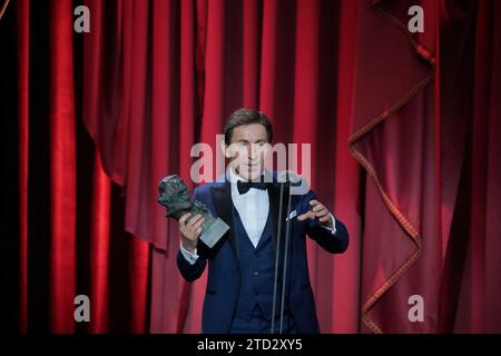 Sevilla, 02/03/2019. Gala der 33. Ausgabe der Goya Awards im Fibes. Im Bild erhält Antonio de la Torre den Goya als bester Hauptdarsteller. Foto: Raúl Doblado ARCHSEV. Quelle: Album / Archivo ABC / Raúl Doblado Stockfoto