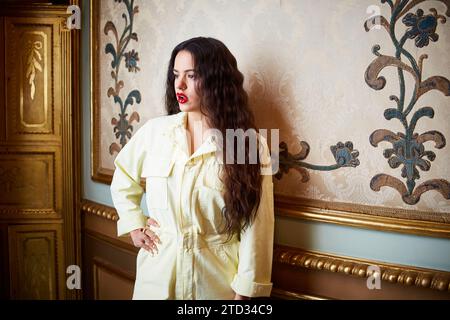 Madrid, 29.10.2018. Porträts des Sängers Rosalía im Palast von Santoña auf der Calle de las Huertas. Foto: Guillermo Navarro ARCHDC. Quelle: Album / Archivo ABC / Guillermo Navarro Stockfoto