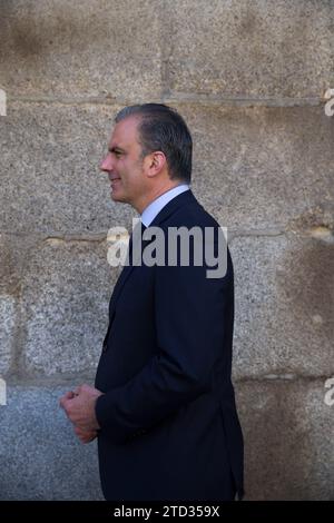 Madrid, 05.02.2019. Posiert mit Manuela Carmena, Kandidatin von Más Madrid und aktueller Bürgermeister der Hauptstadt, José Luis Martínez Almeida von der PP, Pepu Hernández von der PSOE, Begoña Villacis von Ciudadanos, Carlos Sánchez Mato von Madrid en Pie und Javier Ortega Smith von Vox. Kandidaten für die Kommunalwahlen in Madrid. Foto: Ángel de Antonio ARCHDC. Quelle: Album / Archivo ABC / Ángel de Antonio Stockfoto