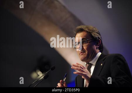 Barcelona, 17.02.2015. Pressekonferenz von Artur Mas, Präsident der katalanischen Generalitat. Foto: Ines Baucells. ARCHDC. Quelle: Album / Archivo ABC / Inés Baucells Stockfoto