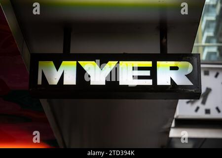 Melbourne, Australien: 12-5-2023: Myer Store Sign Stockfoto