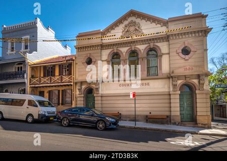 Viktorianische Reihenhäuser in Glebe, Sydney, NSW, Australien. Stockfoto