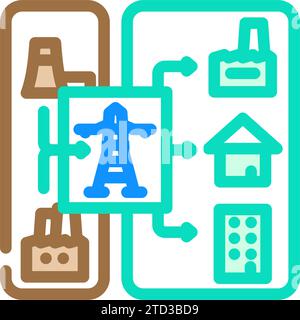 Vektorgrafik für elektrische Farbgenerierung Stock Vektor