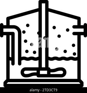 Anaerobe Vergärung Biomasse Energielinien-Symbol-Illustration Stock Vektor