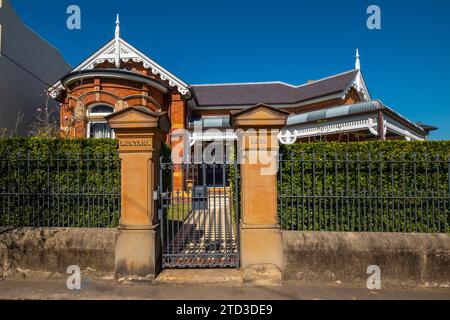 Viktorianische Reihenhäuser in Glebe, Sydney, NSW, Australien. Stockfoto