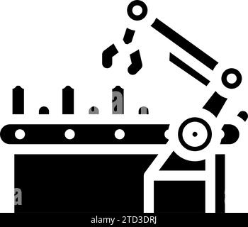 Illustration des Symbols für die Herstellung von Glyphen für die Batterieherstellung Stock Vektor