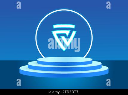 Blaues FV-Logo-Zeichen. Vektor-Logo für Unternehmen. Stock Vektor