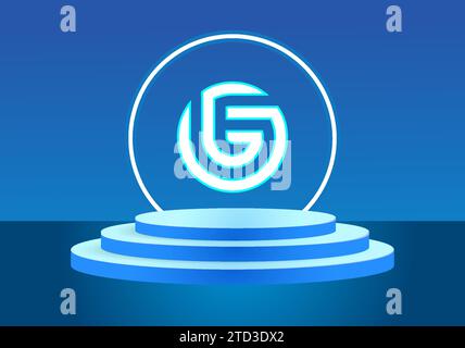 Blaues GG-Logo-Zeichen. Vektor-Logo für Unternehmen. Stock Vektor