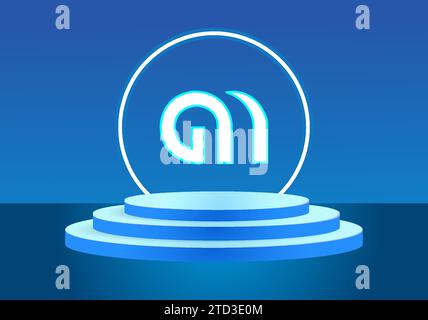 Blaues GM-Logo-Schild mit Buchstaben. Vektor-Logo für Unternehmen. Stock Vektor