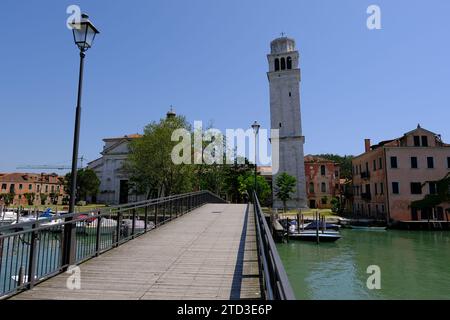 Venedig Italien - Campanile di San Pietro di Castello - Basilika St. Peter von Castello - Glockenturm Stockfoto