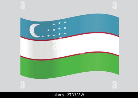 Die Flagge der Republik Usbekistan als Vektor-Illustration Stock Vektor