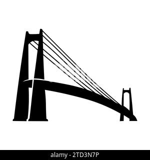 Schwarzes Bridge-Symbol auf weißem Hintergrund Stock Vektor