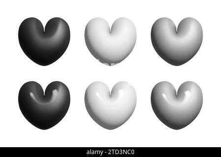 3D Heart Set Vektor Illustration Design. Stock Vektor