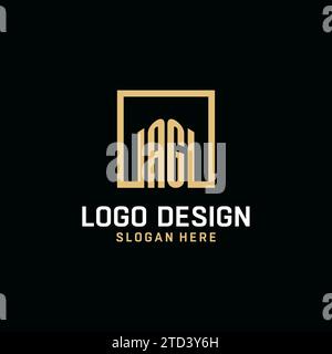 AG Initial Monogramm-Logo-Design mit quadratischem Design Stock Vektor